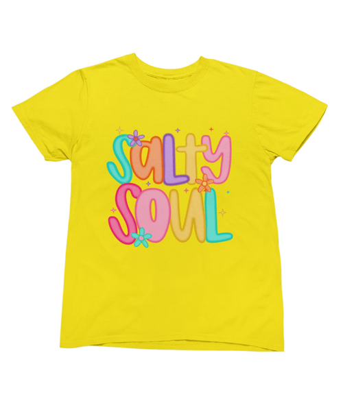 Salty Soul Retro Summer T-Shirt or Sweatshirt – Bold Beach Vibes T-Shirt / small / Yellow gift_idea unique_gift personalised_gift