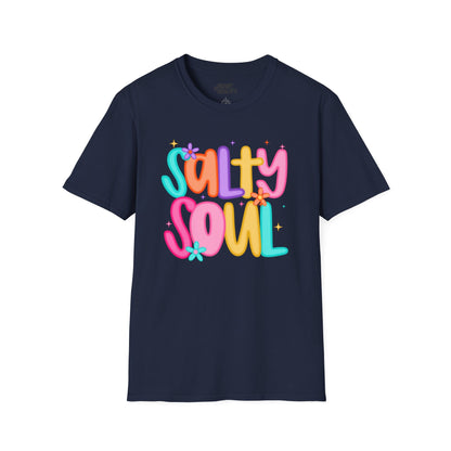 salty soul t-shirt navy t-shirt uk gift gift idea