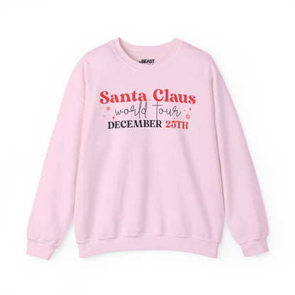 santa claus world tour december 25th sweatshirt light pink sweatshirt uk Christmas gift idea