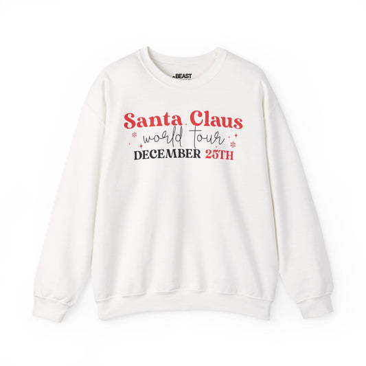santa claus world tour december 25th sweatshirt white sweatshirt uk Christmas gift idea