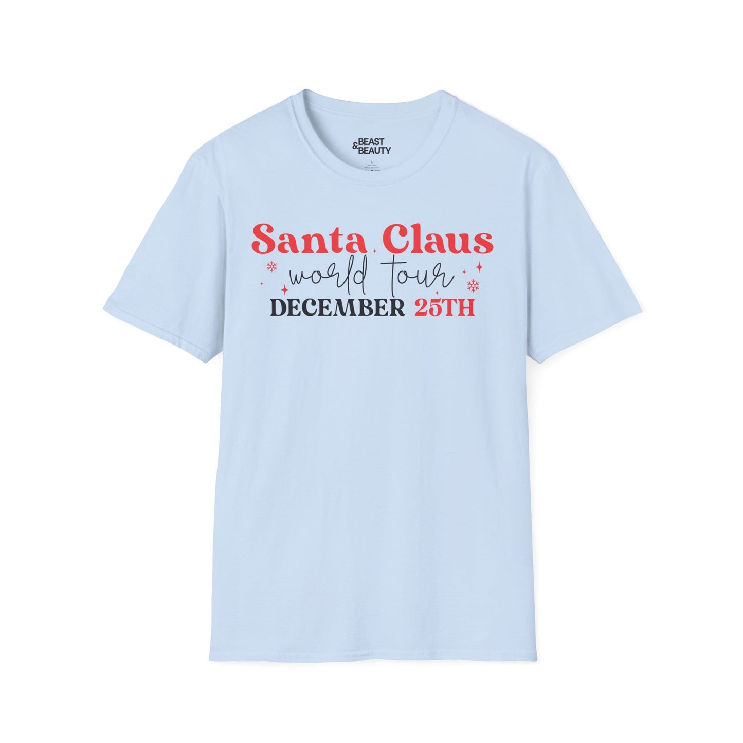 santa claus world tour december 25th t-shirt light blue t-shirt uk Christmas gift idea