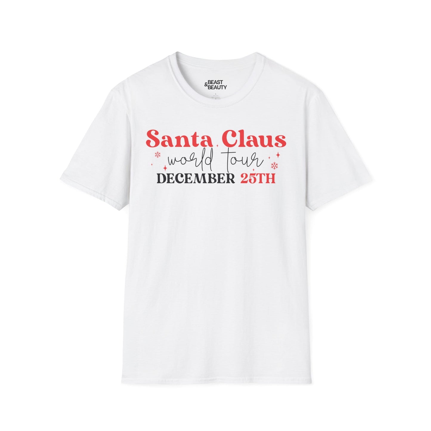 santa claus world tour december 25th t-shirt white t-shirt uk Christmas gift idea