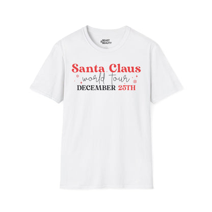 santa claus world tour december 25th t-shirt white t-shirt uk Christmas gift idea
