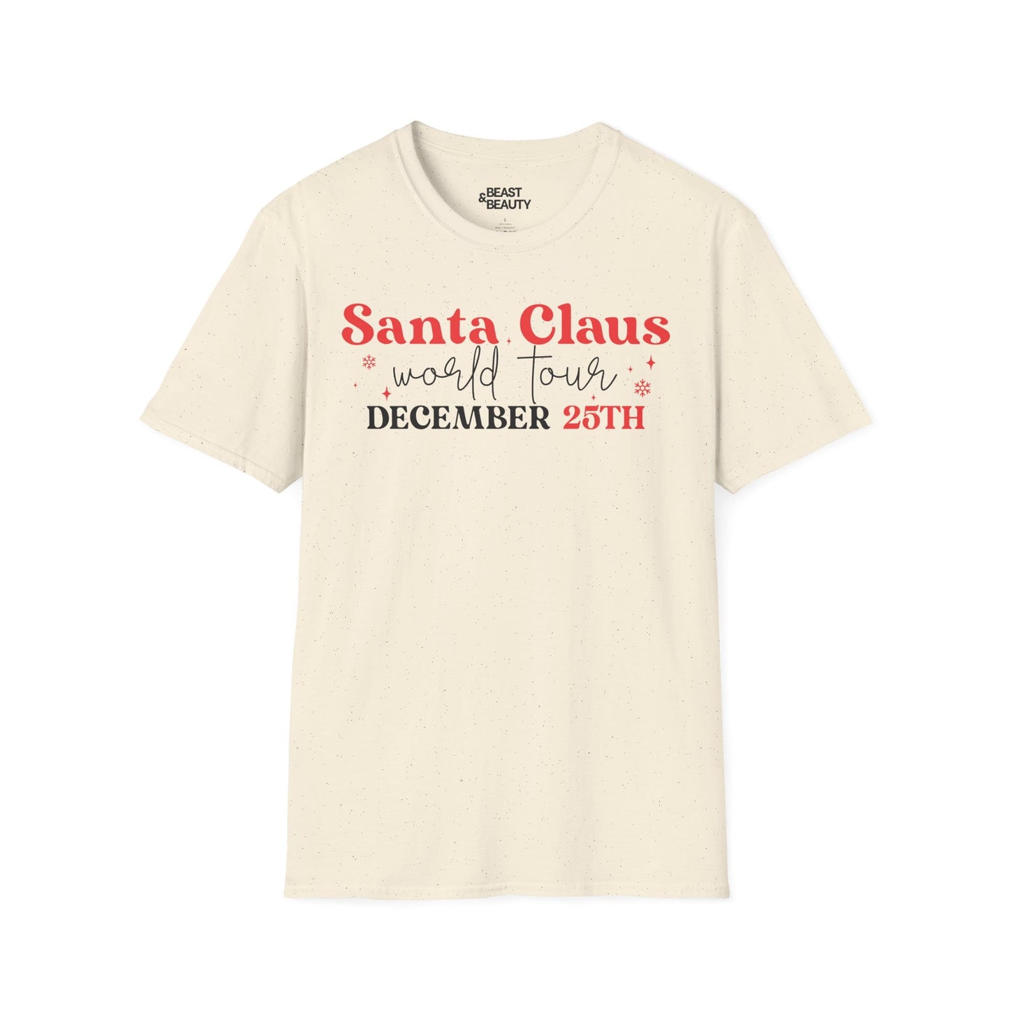 santa claus world tour december 25th t-shirt natural t-shirt uk Christmas gift idea