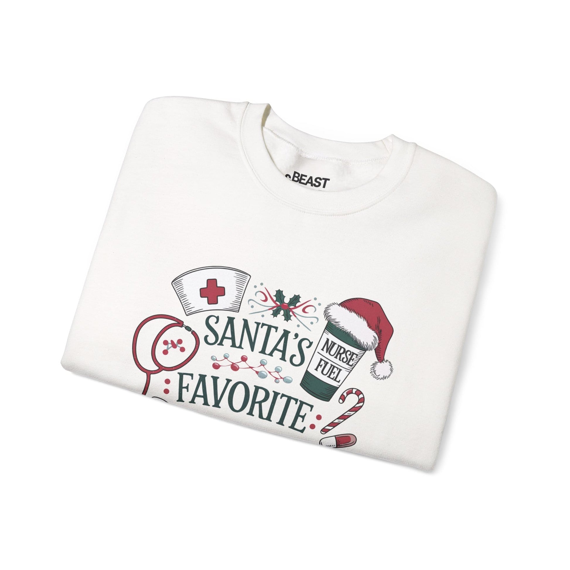 santa s favorite nurse christmas sweatshirt sweatshirt uk Christmas gift idea image 4