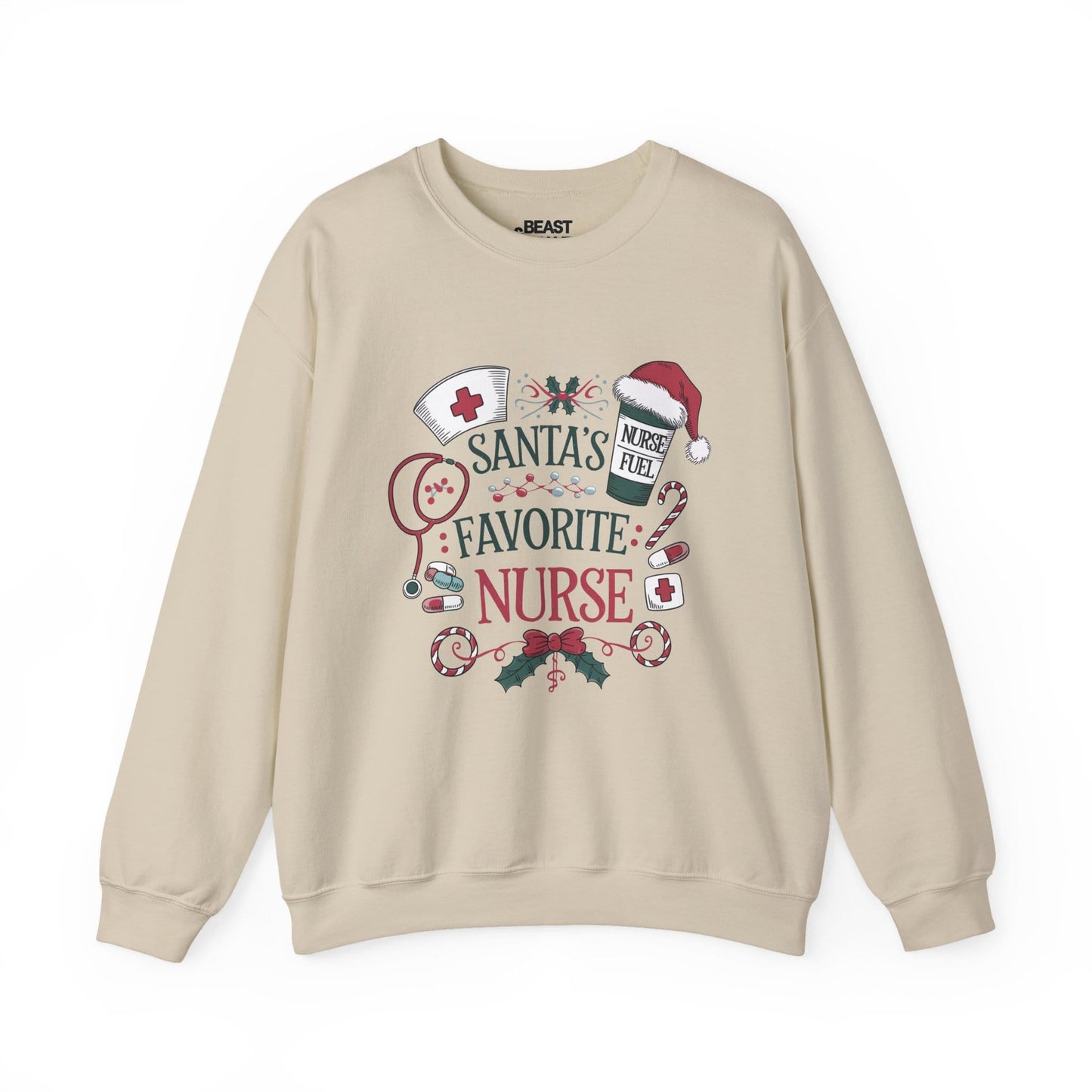 santa s favorite nurse christmas sweatshirt sand sweatshirt uk Christmas gift idea