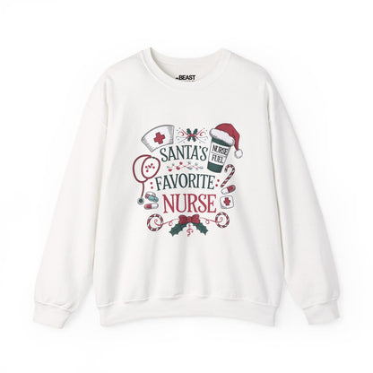santa s favorite nurse christmas sweatshirt white sweatshirt uk Christmas gift idea