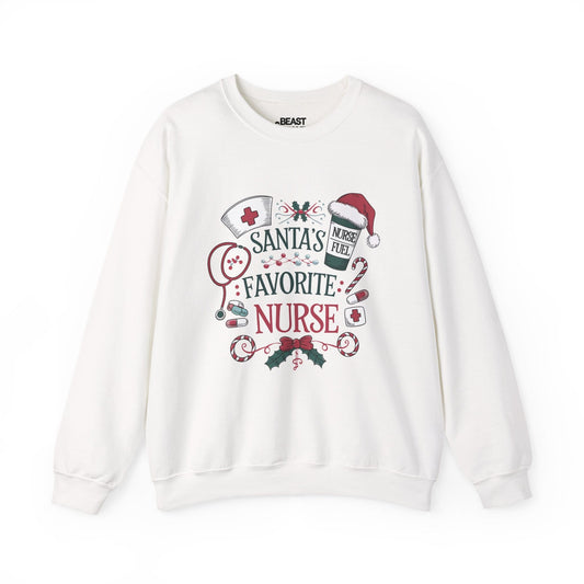 santa s favorite nurse christmas sweatshirt white sweatshirt uk Christmas gift idea