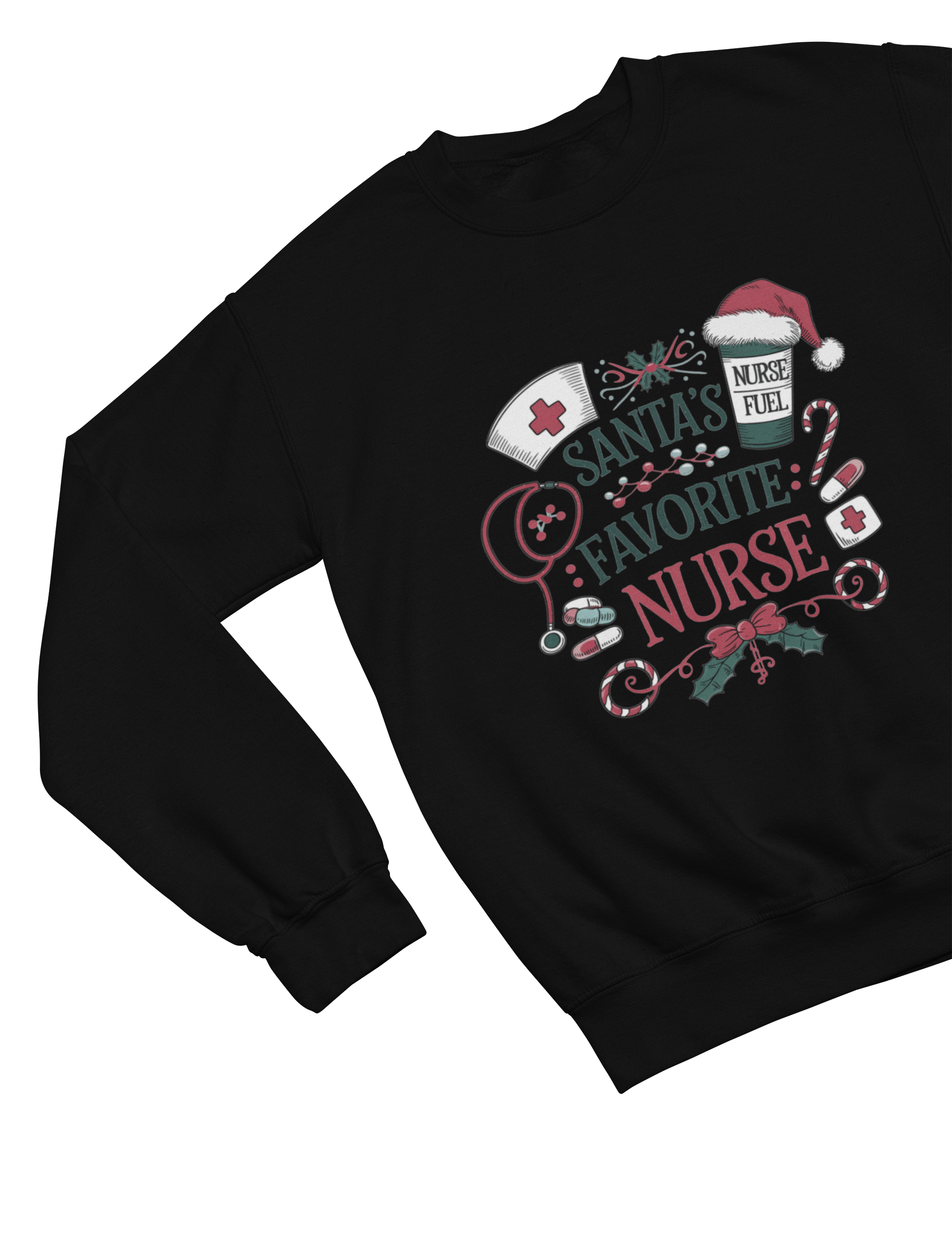 Beast and Beauty Sweatshirt / 3XL (Adult) / Black Santa’s Favorite Nurse Christmas Sweatshirt – Festive Nurse Gift