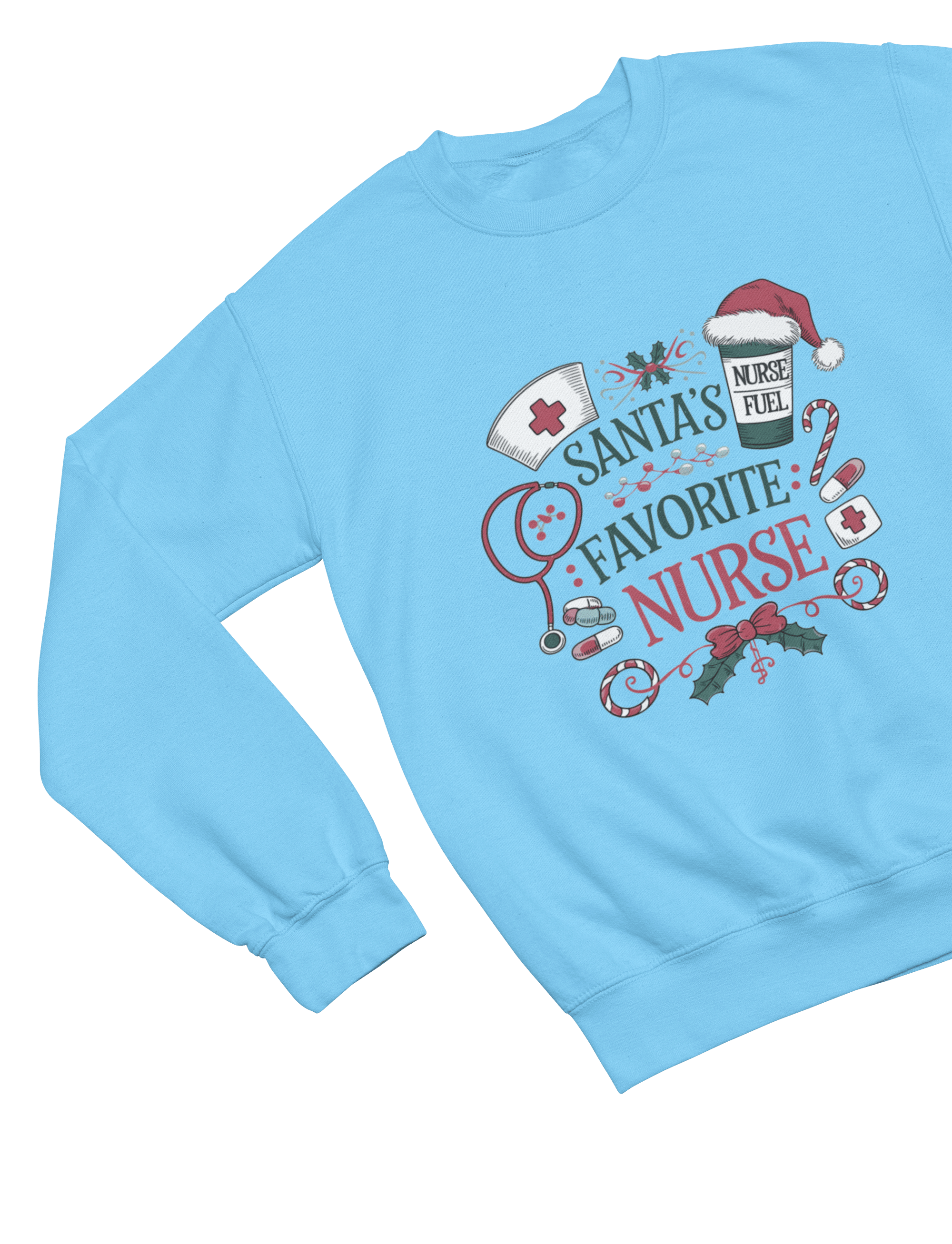 Beast and Beauty Sweatshirt / 3XL (Adult) / Blue Santa’s Favorite Nurse Christmas Sweatshirt – Festive Nurse Gift