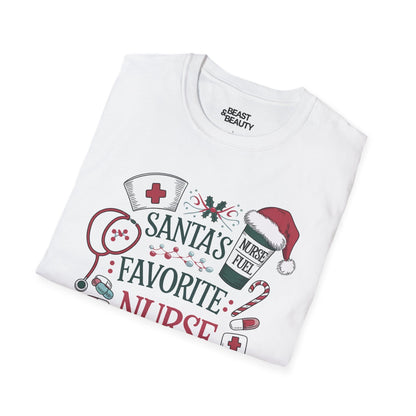 santa s favorite nurse christmas t-shirt t-shirt uk Christmas gift idea image 5