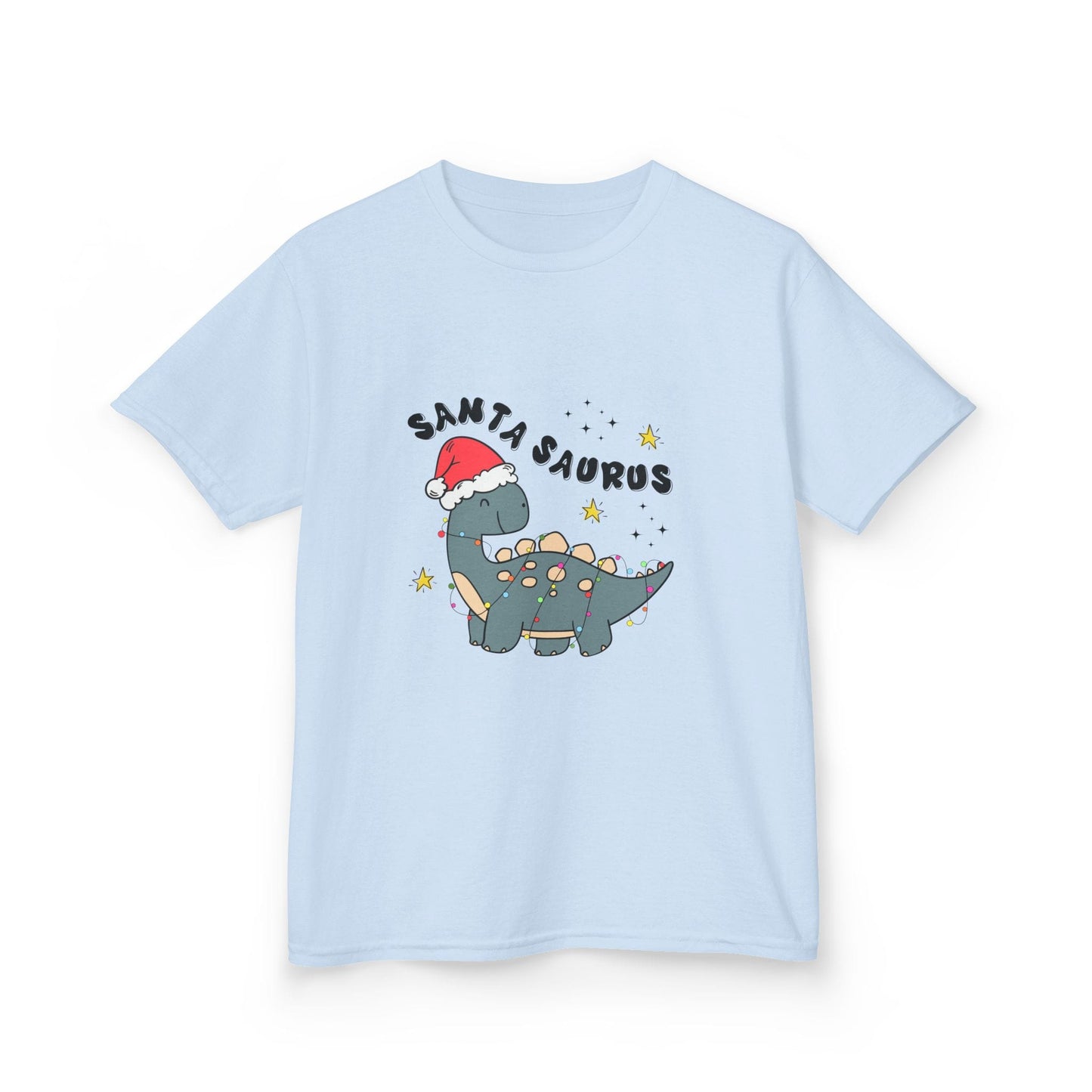Santa Saurus Kids Christmas T-Shirt Light Blue / XS gift_idea unique_gift personalised_gift