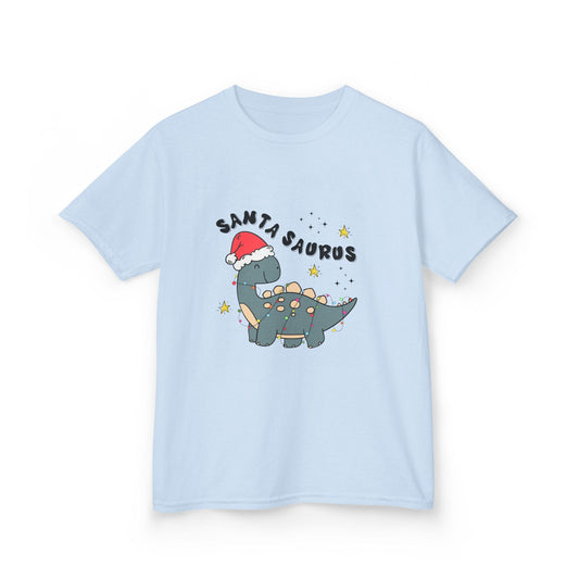 Santa Saurus Kids Christmas T-Shirt Light Blue / XS gift_idea unique_gift personalised_gift