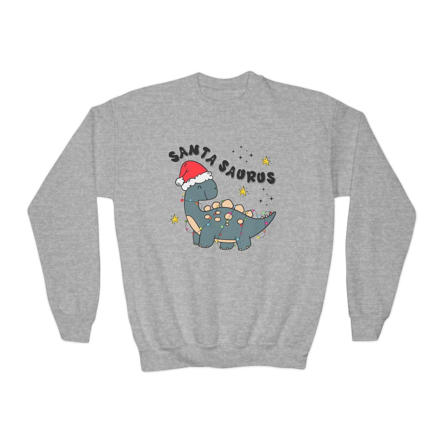 santasaurus youth christmas sweatshirt sport grey sweatshirt uk Christmas gift idea