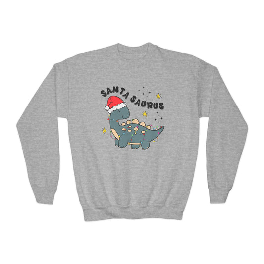 santasaurus youth christmas sweatshirt sport grey sweatshirt uk Christmas gift idea