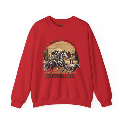 shoulda been a cowgirl western sweatshirt red sweatshirt uk cowgirl gift idea