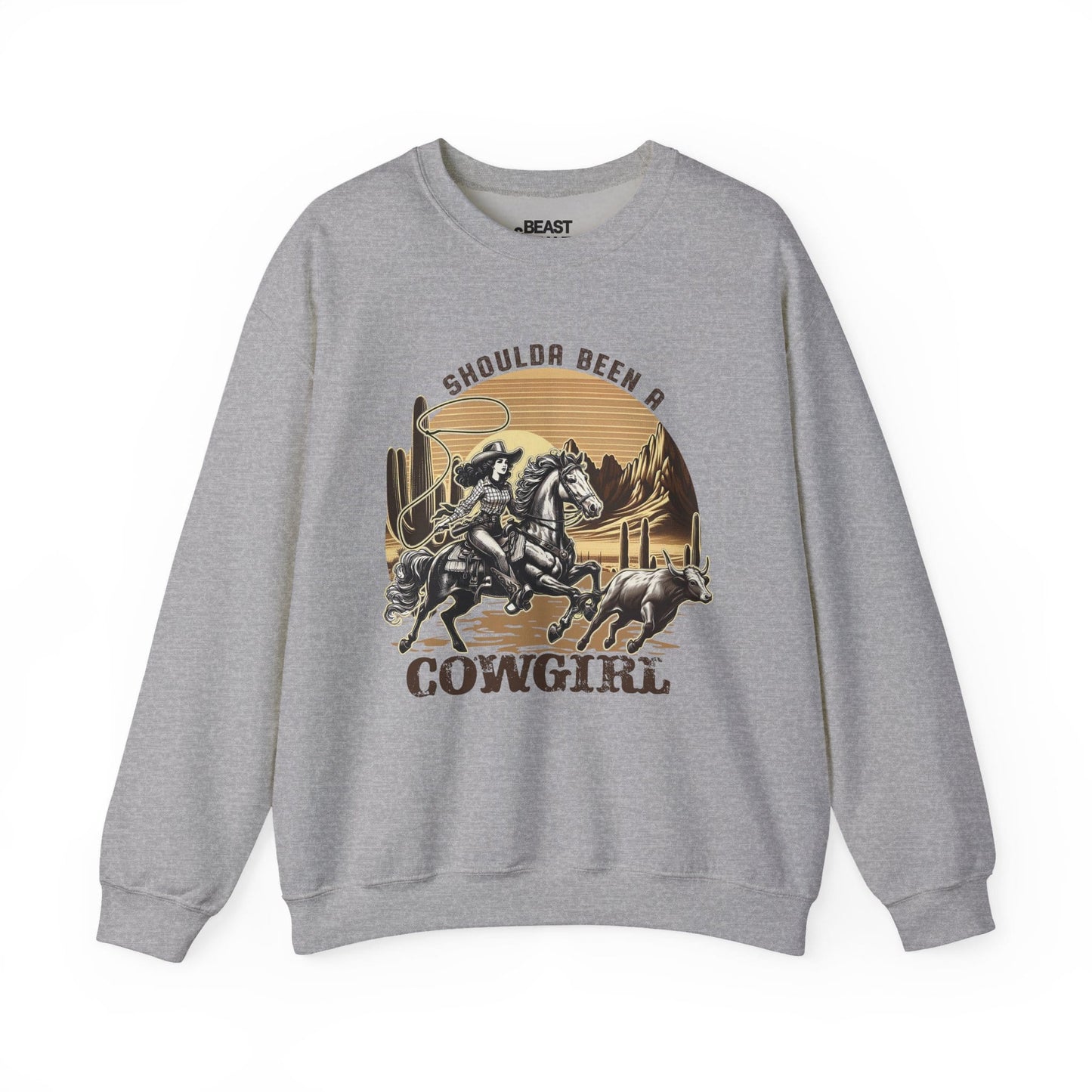 shoulda been a cowgirl western sweatshirt sport grey sweatshirt uk cowgirl gift idea