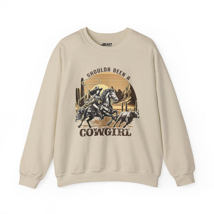 shoulda been a cowgirl western sweatshirt sand sweatshirt uk cowgirl gift idea