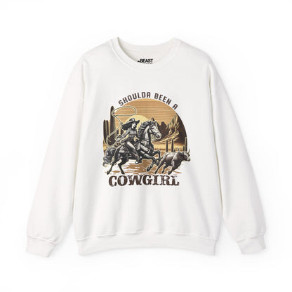 shoulda been a cowgirl western sweatshirt white sweatshirt uk cowgirl gift idea