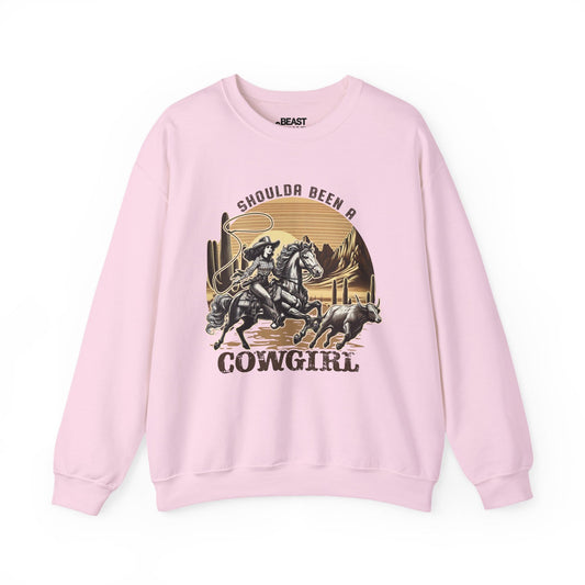 shoulda been a cowgirl western sweatshirt light pink sweatshirt uk cowgirl gift idea