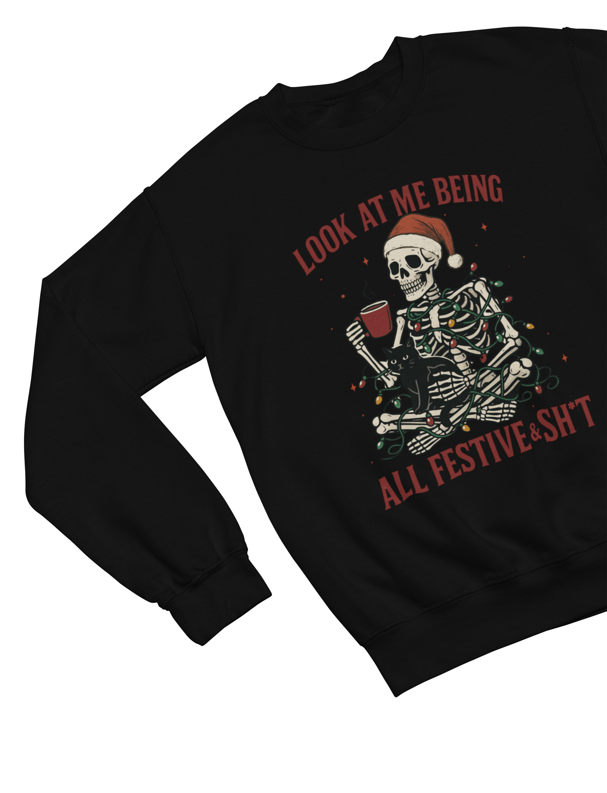 Beast and Beauty Sweatshirt / 3XL (Adult) / Black Skeleton Christmas Jumper – Funny Festive & Sh*t Sweatshirt