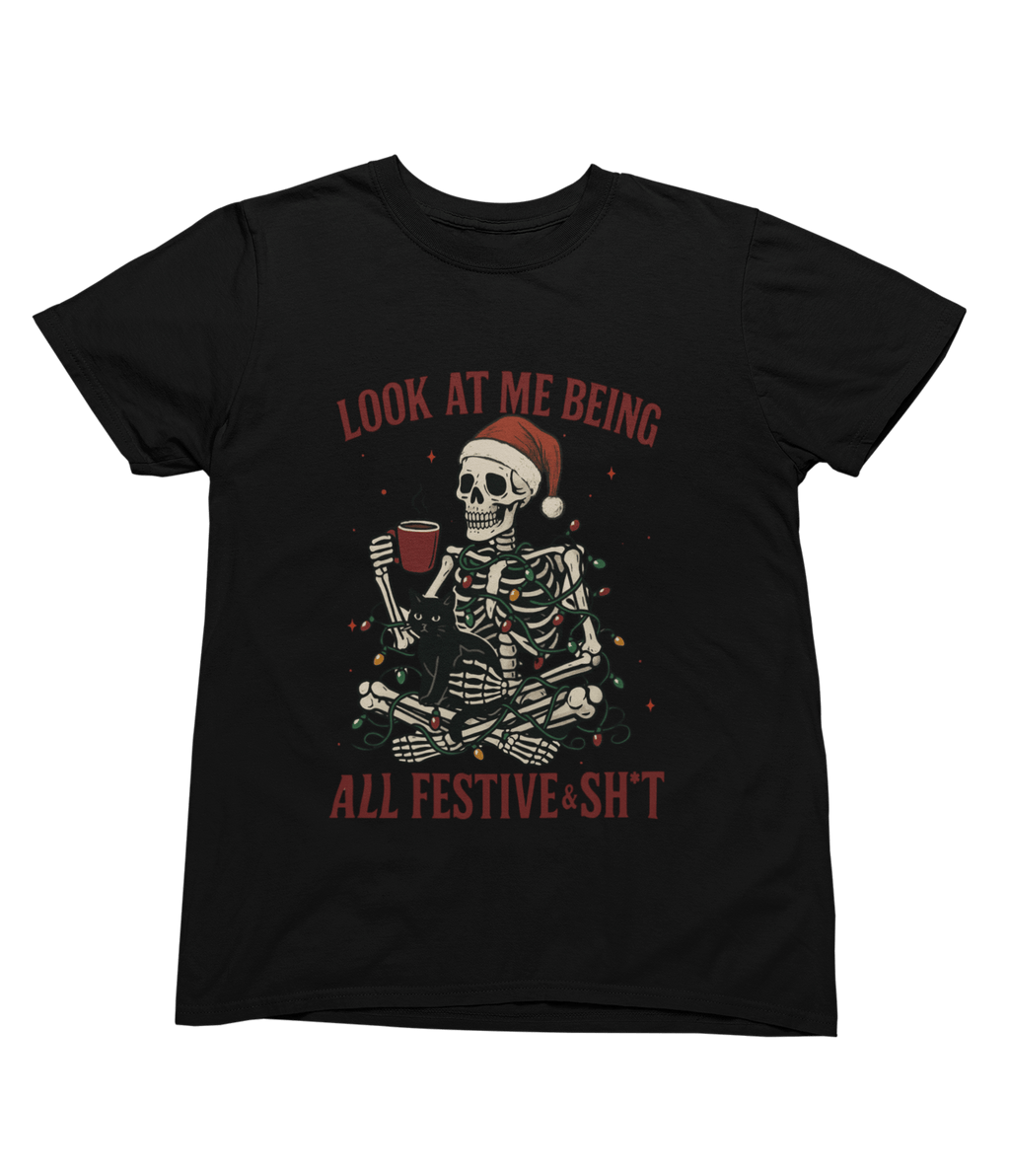 Beast and Beauty T-Shirt / 3XL (Adult) / Black Skeleton Christmas Jumper – Funny Festive & Sh*t Sweatshirt