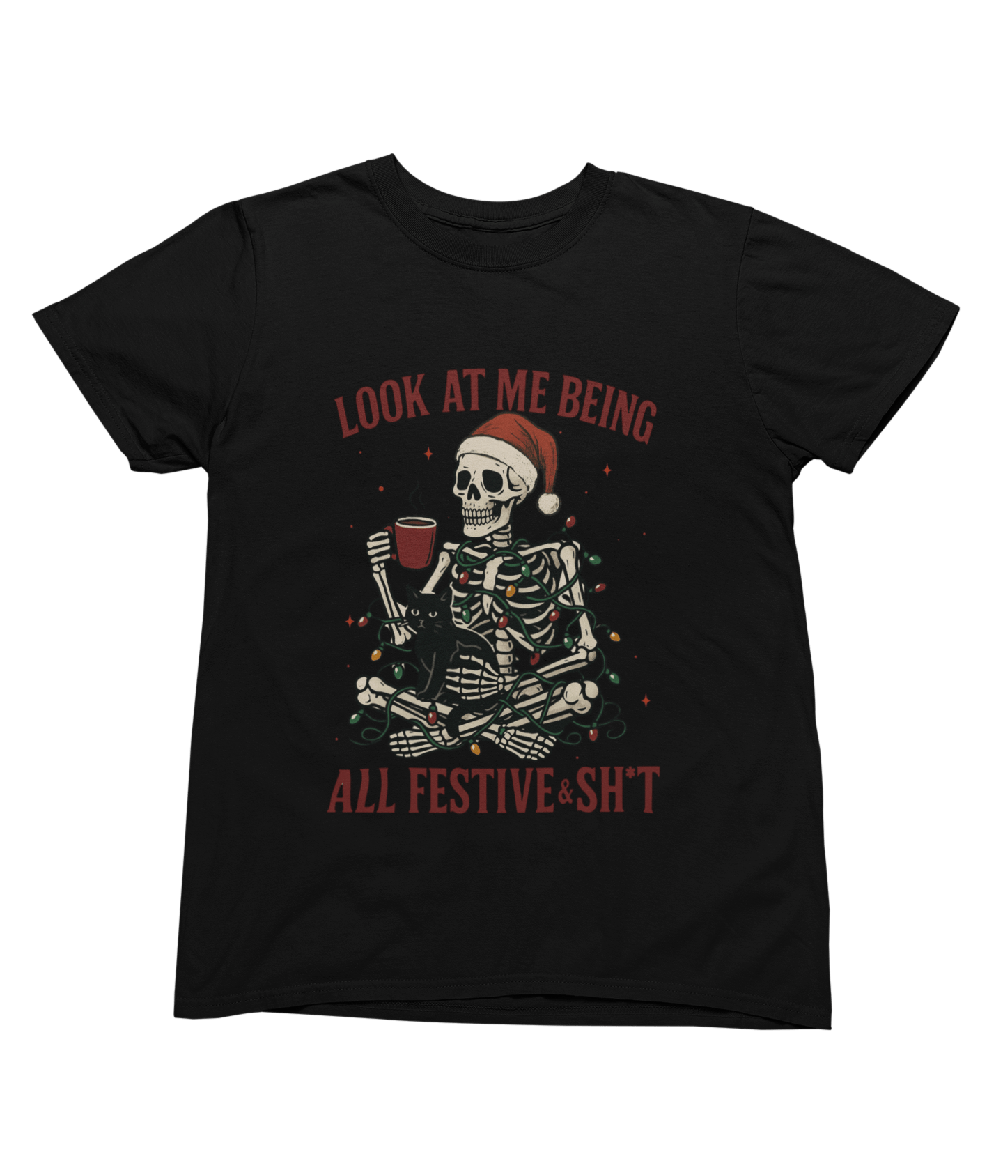 Beast and Beauty T-Shirt / 3XL (Adult) / Black Skeleton Christmas Jumper – Funny Festive & Sh*t Sweatshirt