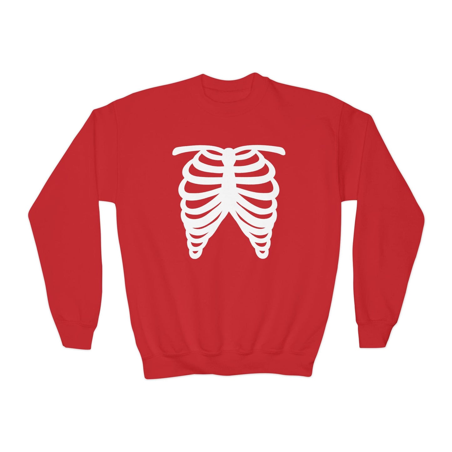 Skeleton Rib Cage Halloween Sweatshirt Red / XS gift_idea unique_gift personalised_gift