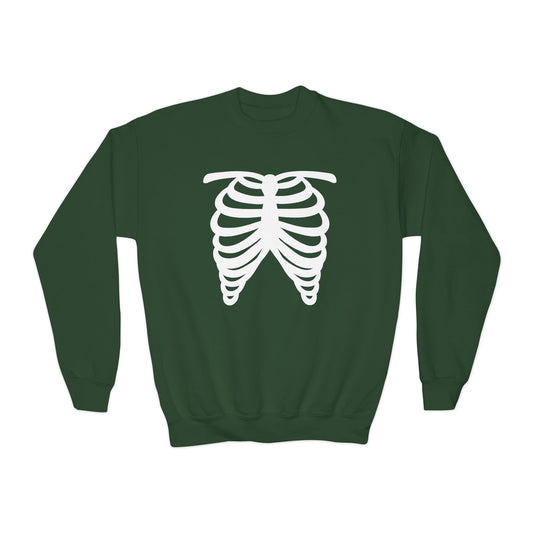 Skeleton Rib Cage Halloween Sweatshirt Forest Green / XS gift_idea unique_gift personalised_gift
