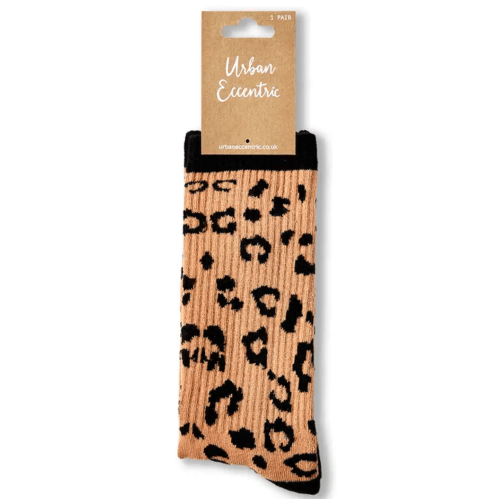 My Store Socks Leopard Print Socks – Fun Unisex Animal Print Socks UK Cotton Rich