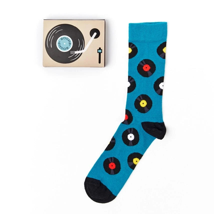 My Store Socks Vinyl Record Socks – Retro Gift Box Socks for Music Fans UK