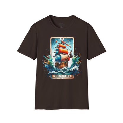 Spill The Tea Tarot Graphic T-Shirt Dark Chocolate / S gift_idea unique_gift personalised_gift
