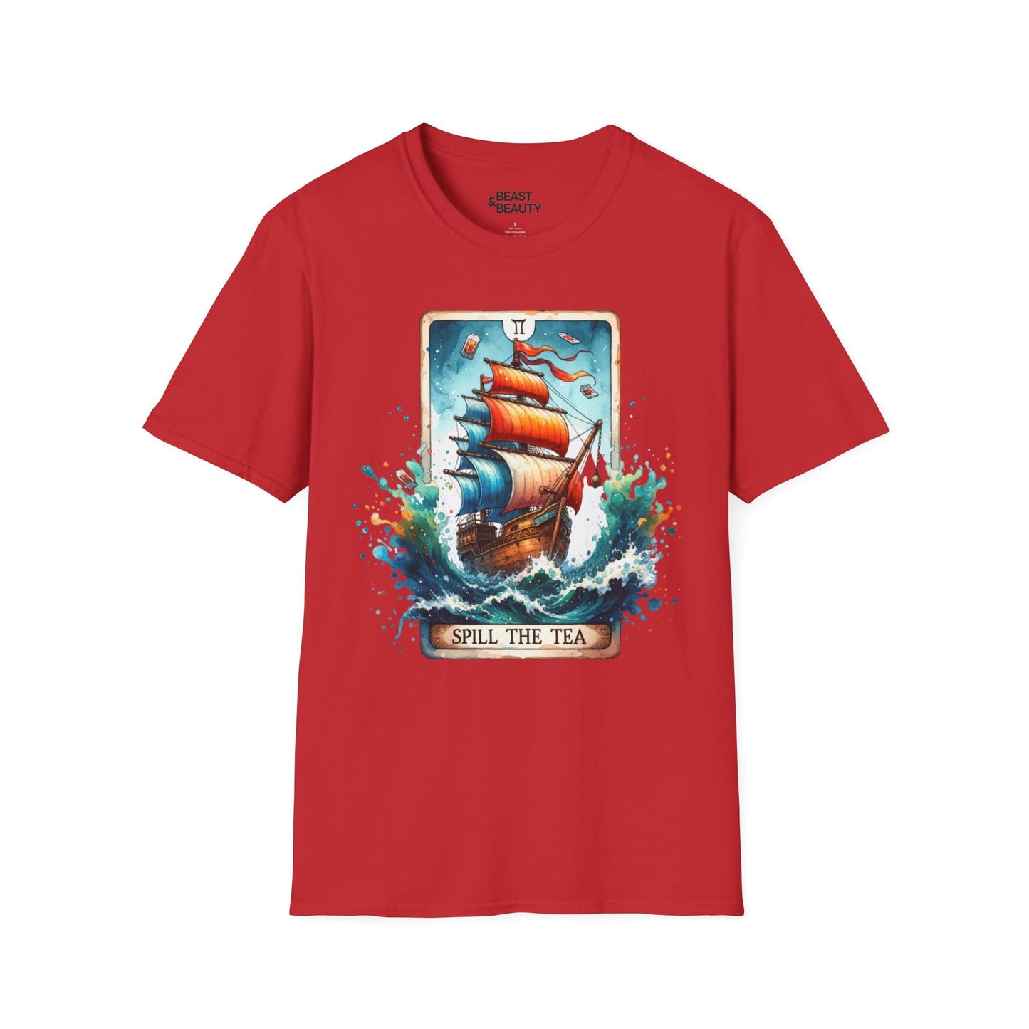 Spill The Tea Tarot Graphic T-Shirt Red / S gift_idea unique_gift personalised_gift