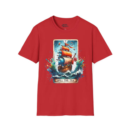 Spill The Tea Tarot Graphic T-Shirt Red / S gift_idea unique_gift personalised_gift