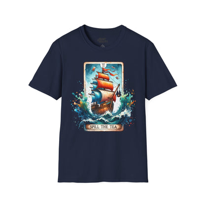 Spill The Tea Tarot Graphic T-Shirt Navy / S gift_idea unique_gift personalised_gift