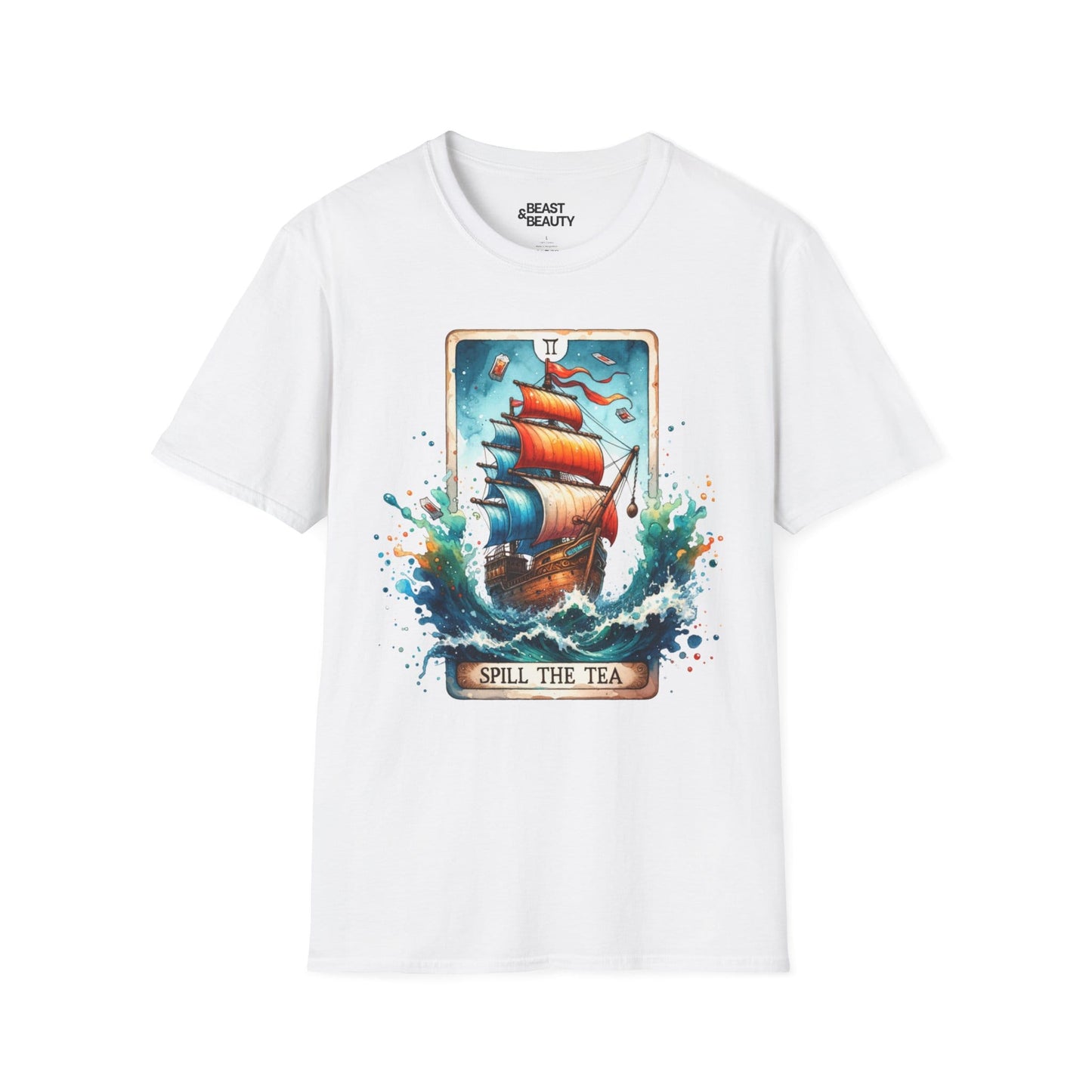 Spill The Tea Tarot Graphic T-Shirt White / S gift_idea unique_gift personalised_gift
