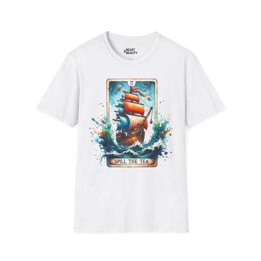 Spill The Tea Tarot Graphic T-Shirt White / S gift_idea unique_gift personalised_gift