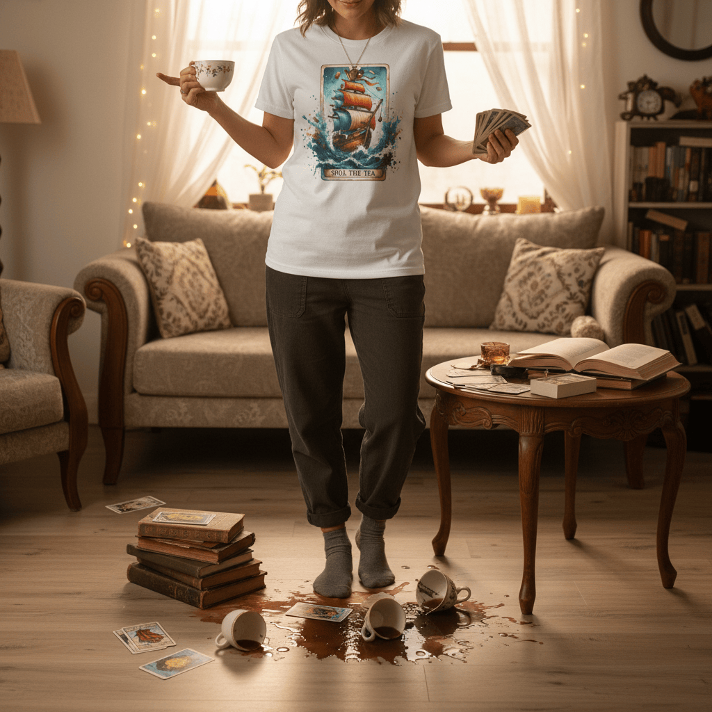 Spill The Tea Tarot Graphic T-Shirt gift_idea unique_gift personalised_gift
