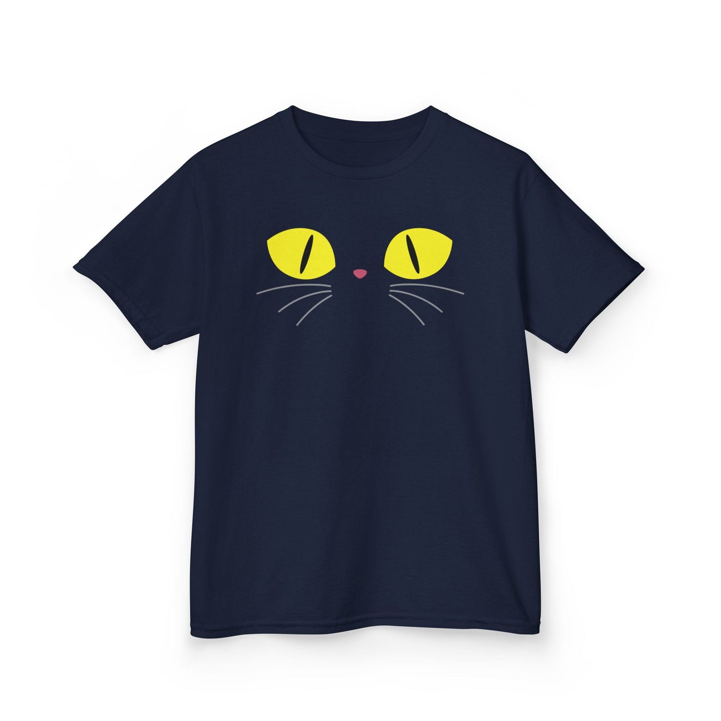 Spooky Black Cat Eyes Halloween Kids T-Shirt Navy / XS gift_idea unique_gift personalised_gift