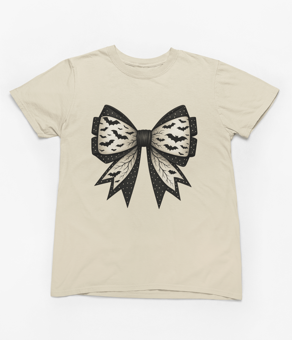 Beast and Beauty T-Shirt / 3XL (Adult) / Beige Spooky Bow Sweatshirt or T-Shirt – Gothic Halloween Gift UK