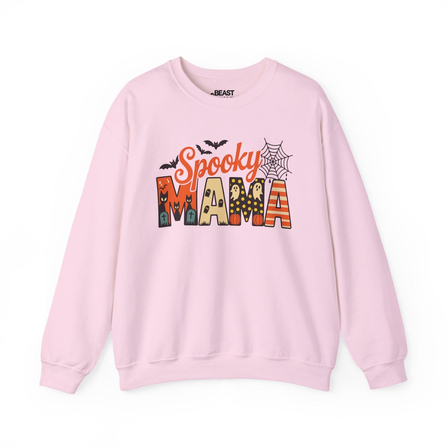 Spooky Mama Halloween Sweatshirt Light Pink / S gift_idea unique_gift personalised_gift