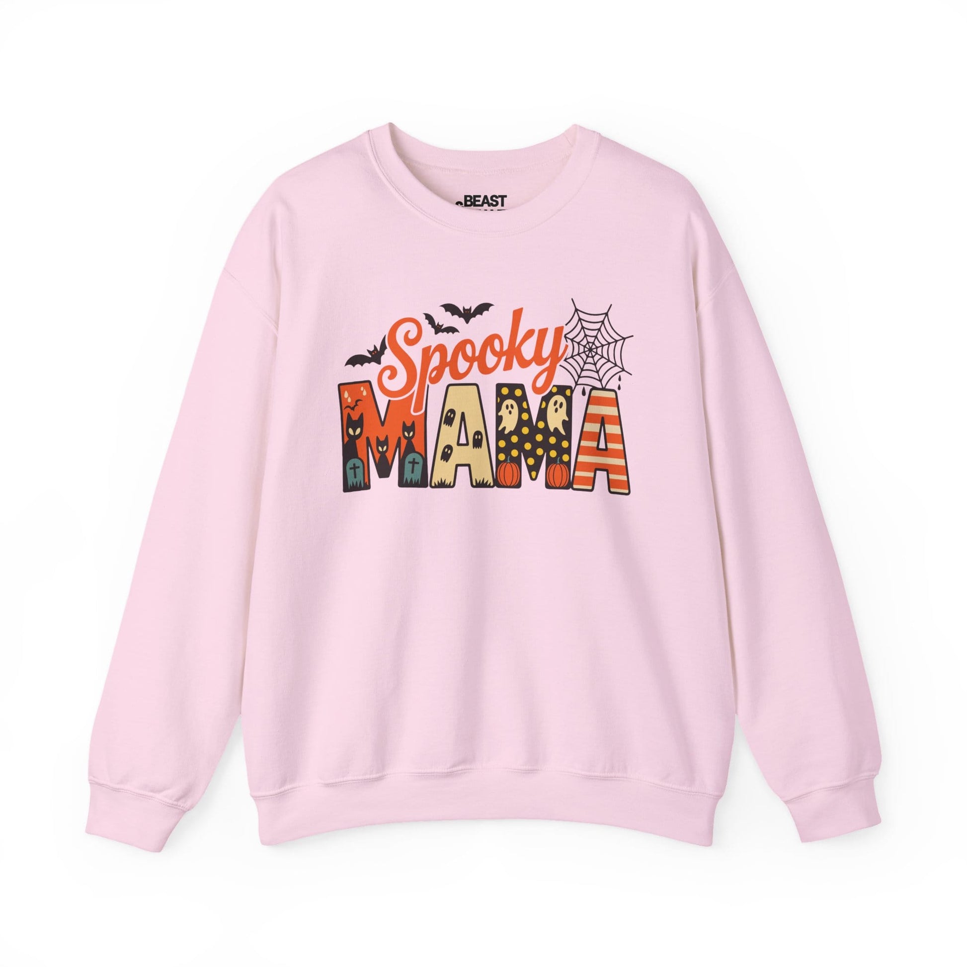 Spooky Mama Halloween Sweatshirt Light Pink / S gift_idea unique_gift personalised_gift