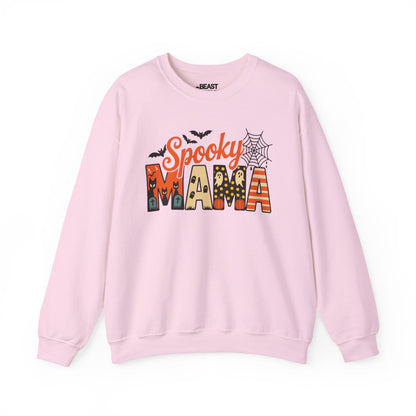 Spooky Mama Halloween Sweatshirt Light Pink / S gift_idea unique_gift personalised_gift