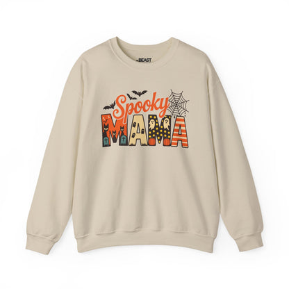 Spooky Mama Halloween Sweatshirt Sand / S gift_idea unique_gift personalised_gift