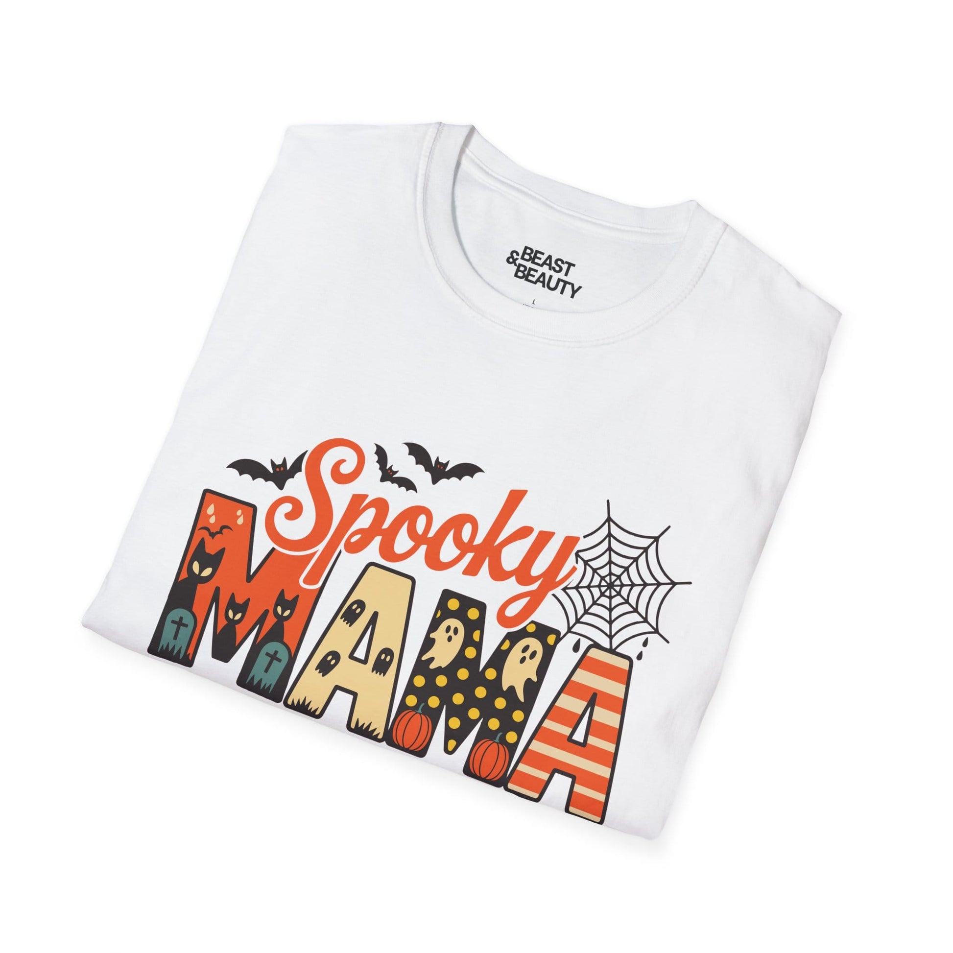 Spooky Mama Halloween T-Shirt Cute Ghost Pumpkin Mom Tee gift_idea unique_gift personalised_gift