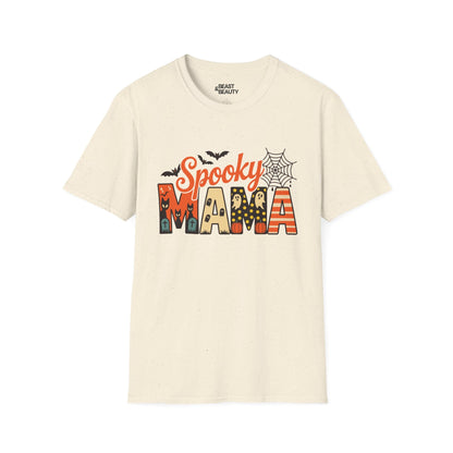 Spooky Mama Halloween T-Shirt Cute Ghost Pumpkin Mom Tee Natural / M gift_idea unique_gift personalised_gift