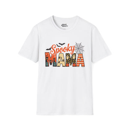 Spooky Mama Halloween T-Shirt Cute Ghost Pumpkin Mom Tee White / S gift_idea unique_gift personalised_gift