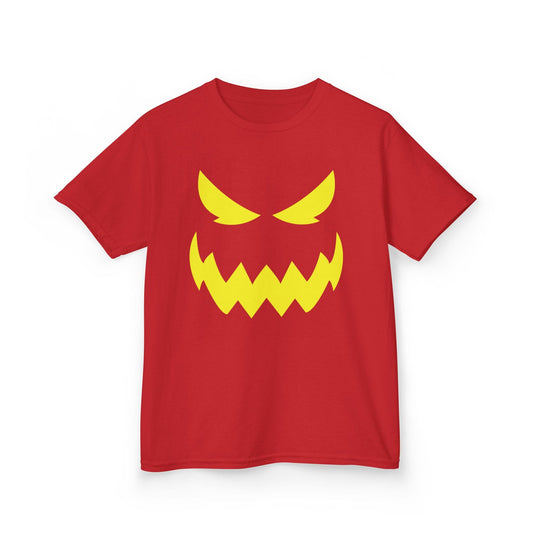 Spooky Monster Face Halloween Kids T-Shirt Red / XS gift_idea unique_gift personalised_gift