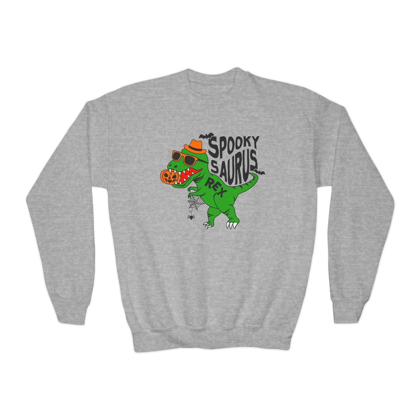 Spooky Saurus Rex Kids Halloween Sweatshirt Sport Grey / XS gift_idea unique_gift personalised_gift