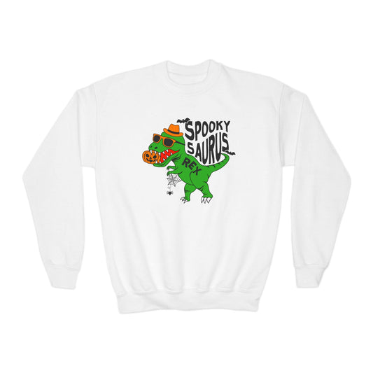 Spooky Saurus Rex Kids Halloween Sweatshirt White / XS gift_idea unique_gift personalised_gift